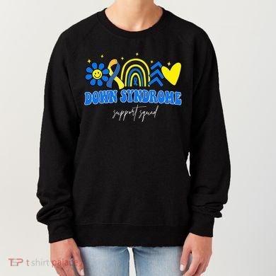Down Syndrome Support Squad Rainbow Floral Heart Women's Sweatshirt