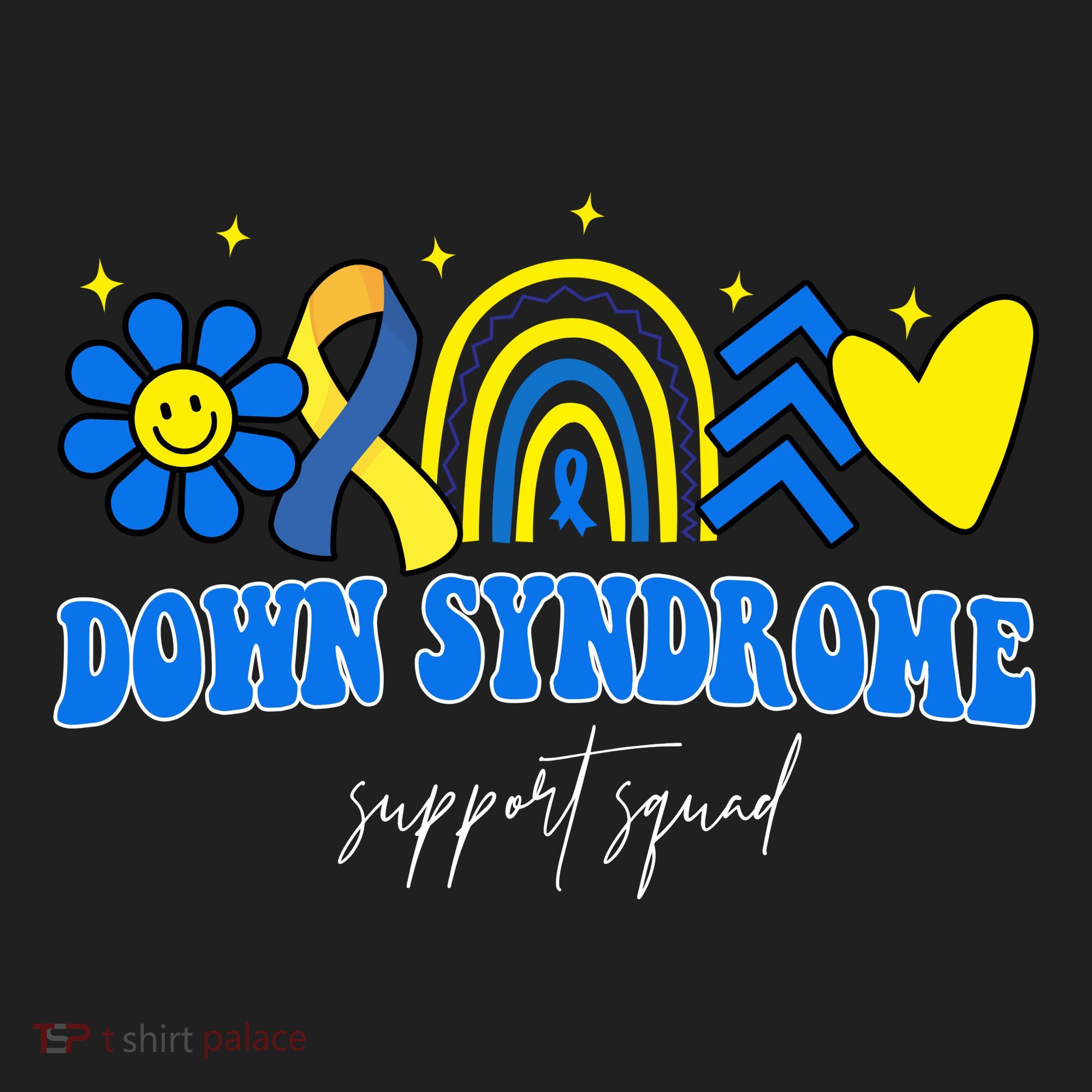 Down Syndrome Support Squad Rainbow Floral Heart Women's Sweatshirt