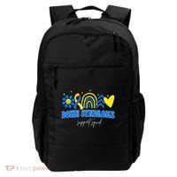 Down Syndrome Support Squad Rainbow Floral Heart Backpack thumb 0