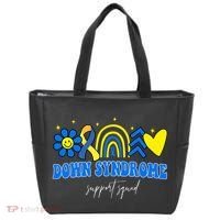 Down Syndrome Support Squad Rainbow Floral Heart Tote Bag thumb 0
