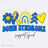 Down Syndrome Support Squad Rainbow Floral Heart Doggie Tank thumb 4