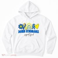 Down Syndrome Support Squad Rainbow Floral Heart Hoodie thumb 0