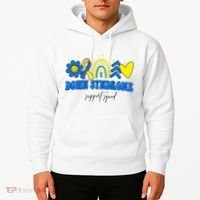 Down Syndrome Support Squad Rainbow Floral Heart Hoodie thumb 2