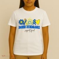 Down Syndrome Support Squad Rainbow Floral Heart T-Shirt thumb 4