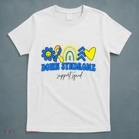 Down Syndrome Support Squad Rainbow Floral Heart T-Shirt thumb 5