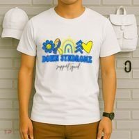 Down Syndrome Support Squad Rainbow Floral Heart T-Shirt thumb 6
