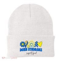 Down Syndrome Support Squad Rainbow Floral Heart Beanie thumb 0