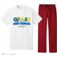 Down Syndrome Support Squad Rainbow Floral Heart Pajama Set thumb 0
