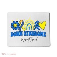 Down Syndrome Support Squad Rainbow Floral Heart Mousepad thumb 0