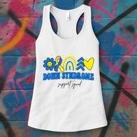 Down Syndrome Support Squad Rainbow Floral Heart Women's Tank Top thumb 3