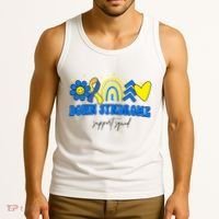 Down Syndrome Support Squad Rainbow Floral Heart Tank Top thumb 3