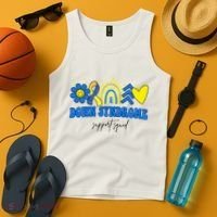 Down Syndrome Support Squad Rainbow Floral Heart Tank Top thumb 4