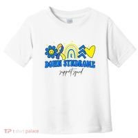 Down Syndrome Support Squad Rainbow Floral Heart Toddler T-Shirt thumb 0
