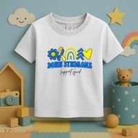 Down Syndrome Support Squad Rainbow Floral Heart Toddler T-Shirt thumb 3
