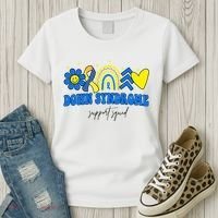 Down Syndrome Support Squad Rainbow Floral Heart Women's T-Shirt thumb 3