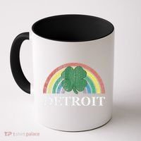 Detroit Shamrock St. Patrick's Day Rainbow Saint Paddy's Coffee Mug thumb 0