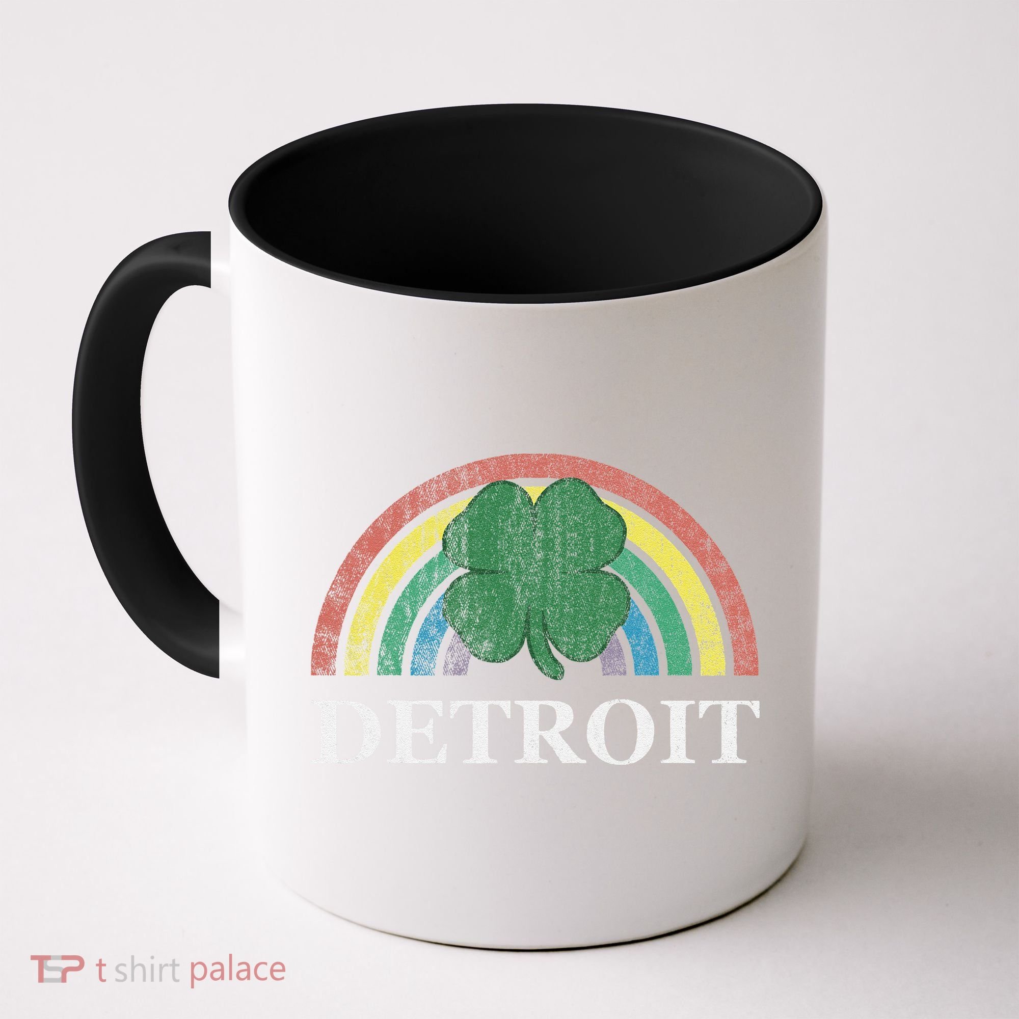 Detroit Shamrock St. Patrick's Day Rainbow Saint Paddy's Coffee Mug