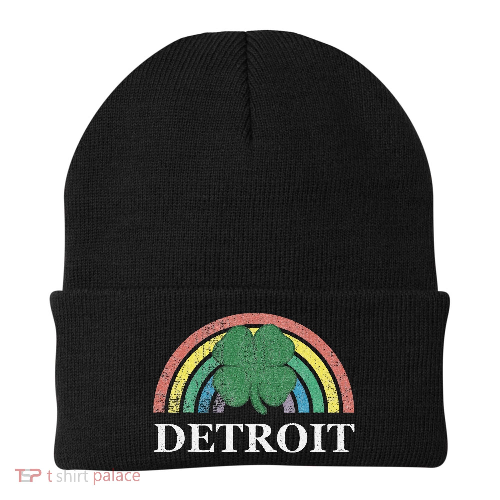 Detroit Shamrock St. Patrick's Day Rainbow Saint Paddy's Beanie