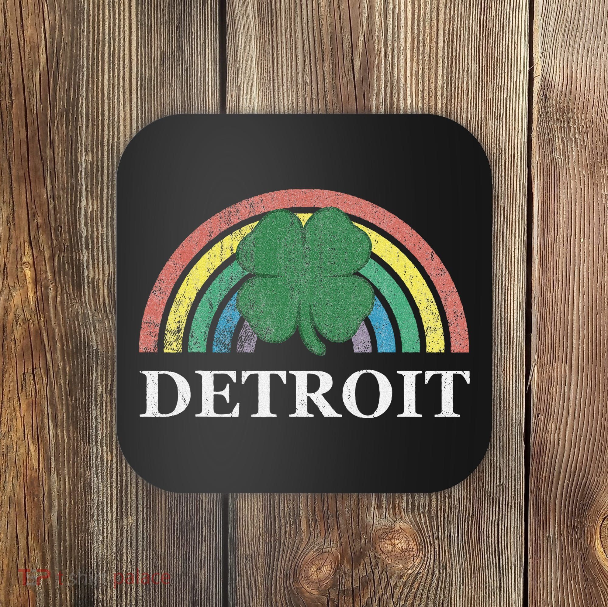 Detroit Shamrock St. Patrick's Day Rainbow Saint Paddy's Coaster