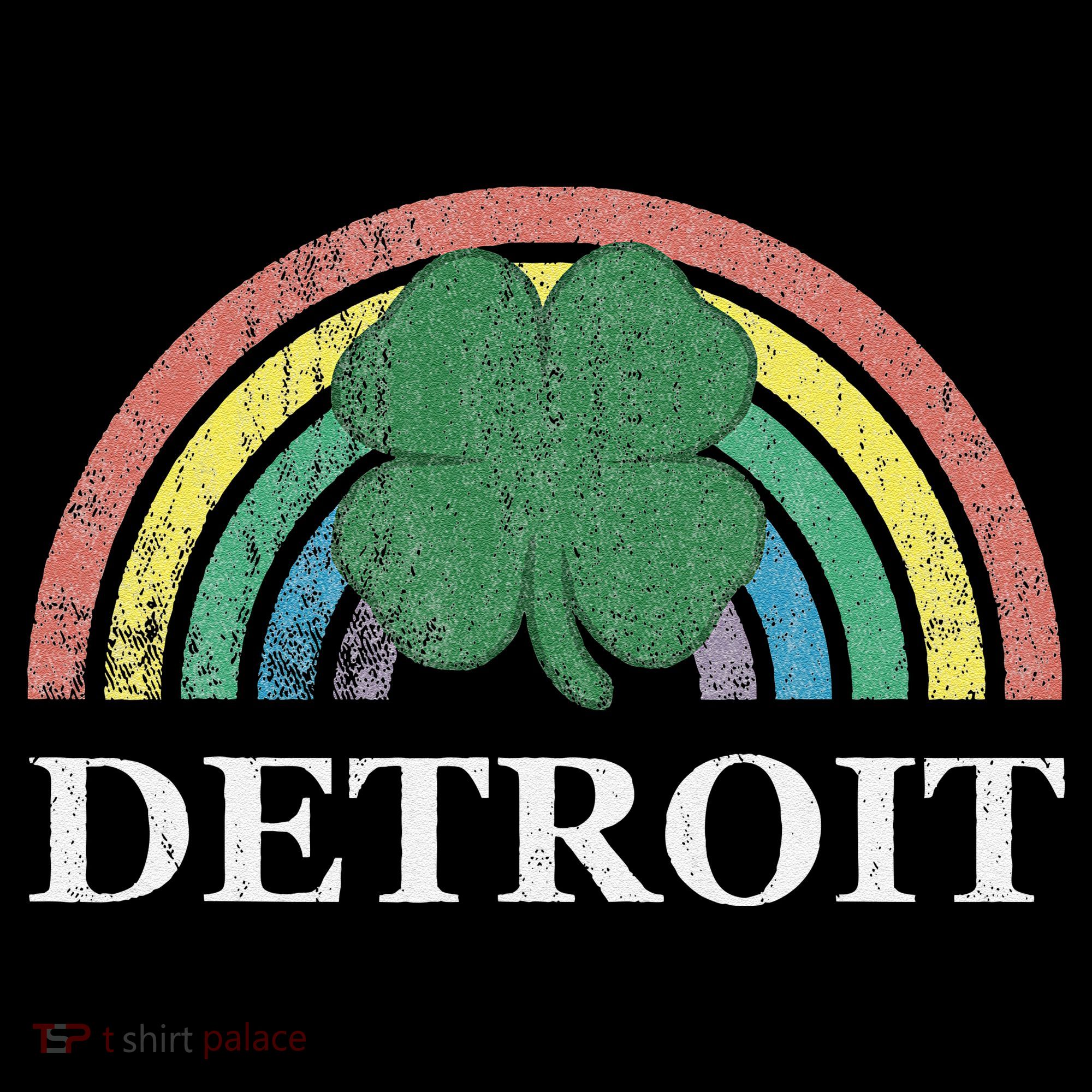 Detroit Shamrock St. Patrick's Day Rainbow Saint Paddy's Women's Hoodie