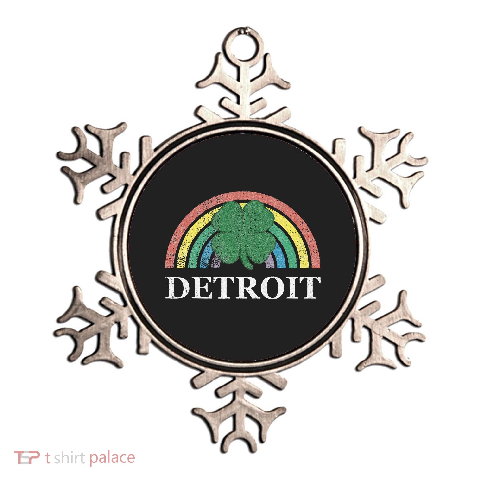 Detroit Shamrock St. Patrick's Day Rainbow Saint Paddy's Ornament