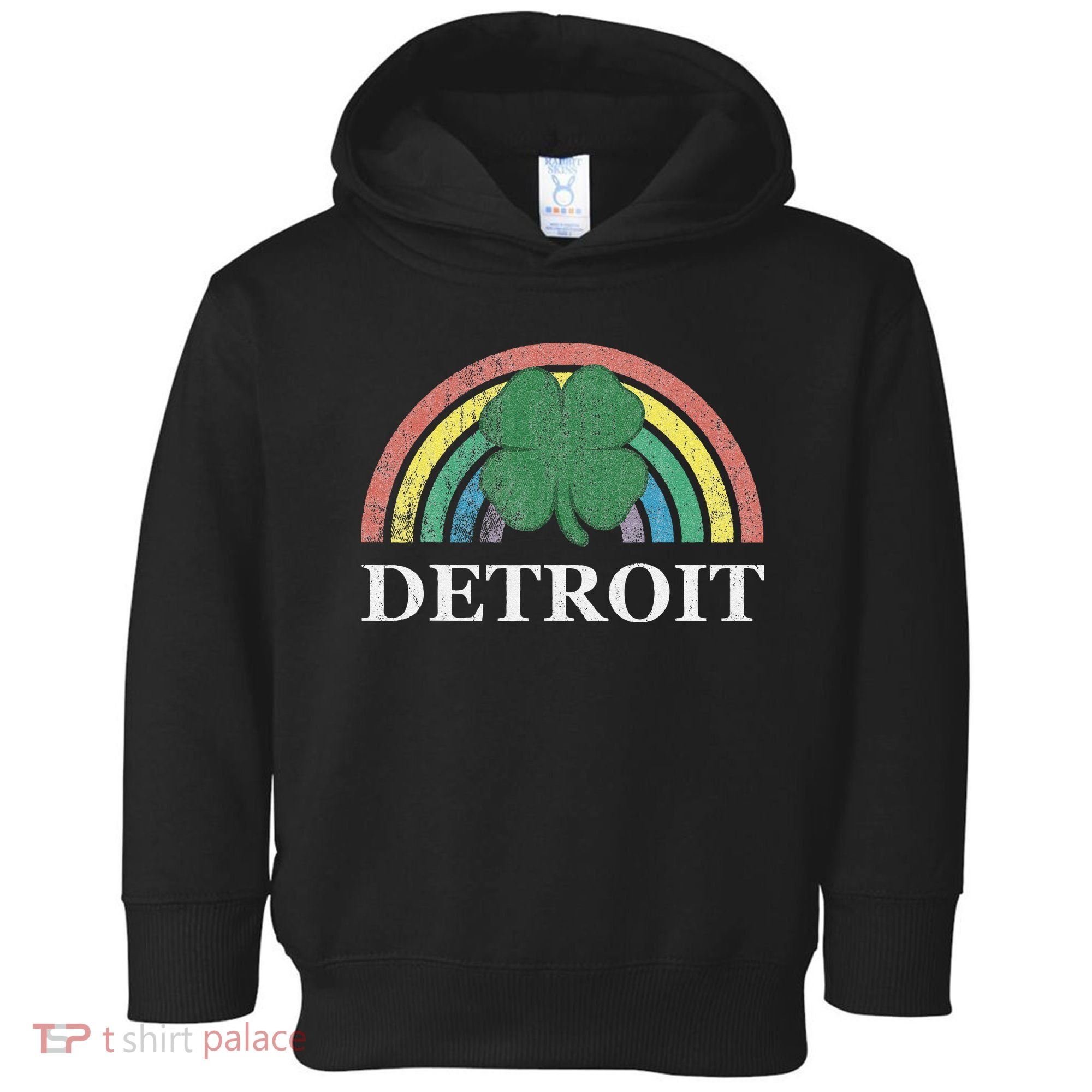 Detroit Shamrock St. Patrick's Day Rainbow Saint Paddy's Toddler Hoodie