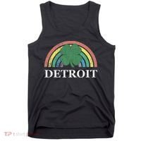 Detroit Shamrock St. Patrick's Day Rainbow Saint Paddy's Tank Top thumb 0