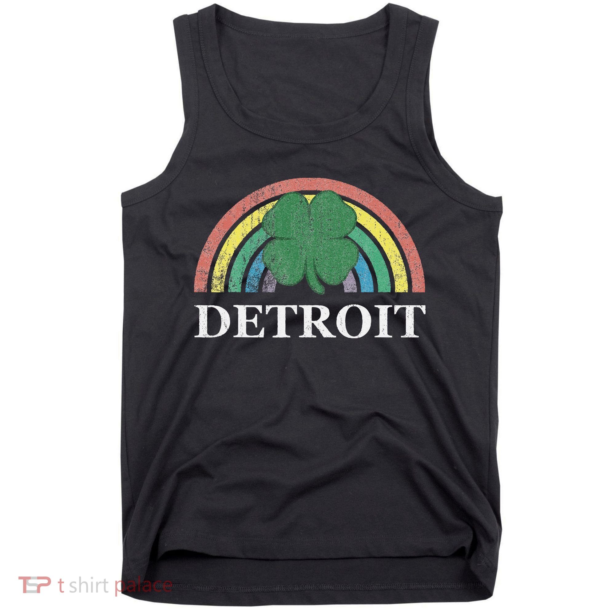 Detroit Shamrock St. Patrick's Day Rainbow Saint Paddy's Tank Top