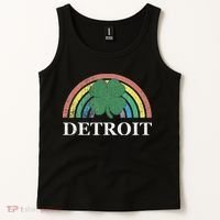 Detroit Shamrock St. Patrick's Day Rainbow Saint Paddy's Tank Top thumb 2
