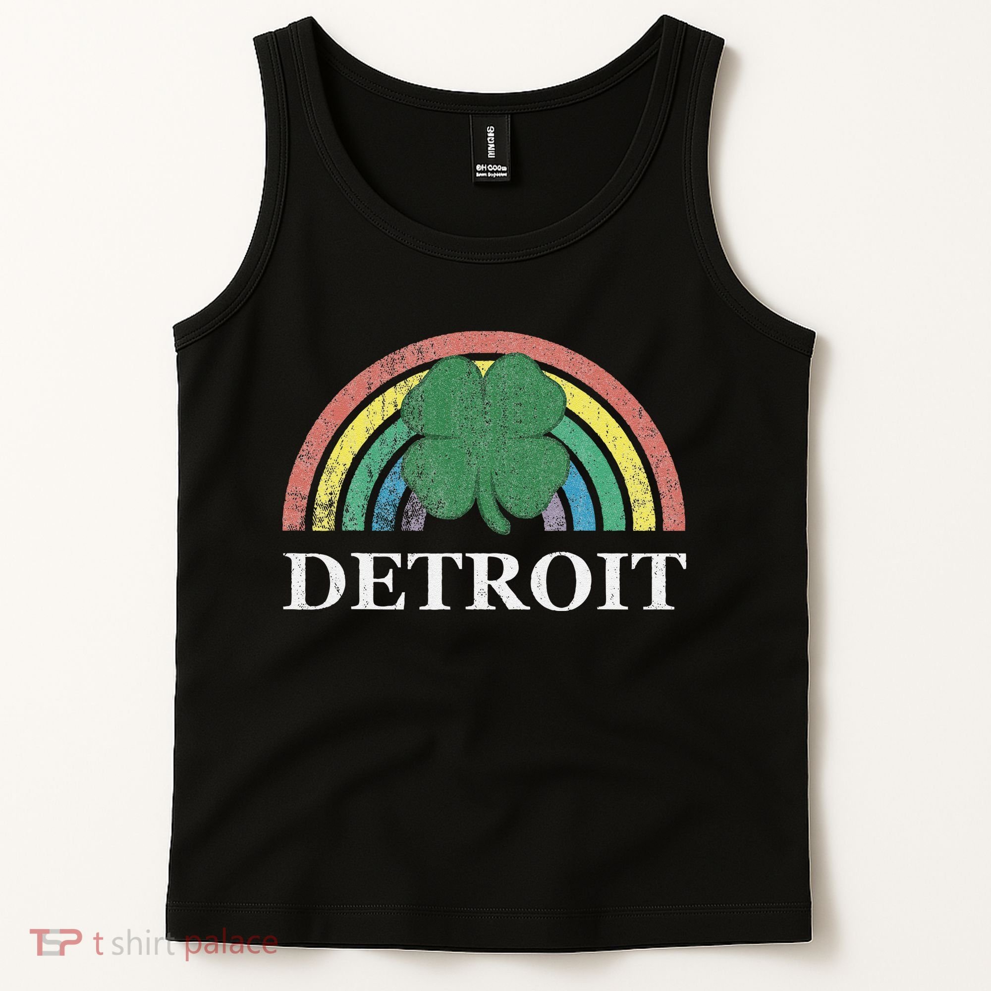 Detroit Shamrock St. Patrick's Day Rainbow Saint Paddy's Tank Top