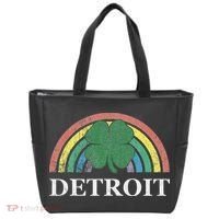 Detroit Shamrock St. Patrick's Day Rainbow Saint Paddy's Tote Bag thumb 0