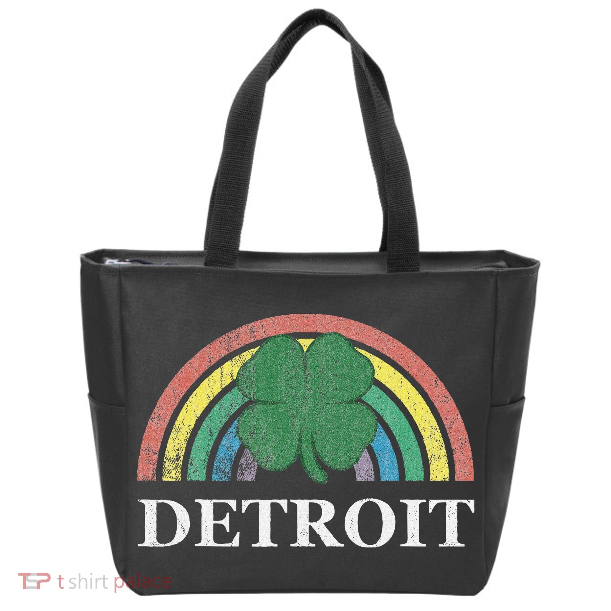 Detroit Shamrock St. Patrick's Day Rainbow Saint Paddy's Tote Bag
