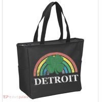 Detroit Shamrock St. Patrick's Day Rainbow Saint Paddy's Tote Bag thumb 2