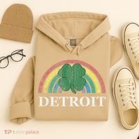 Detroit Shamrock St. Patrick's Day Rainbow Saint Paddy's Hoodie thumb 4