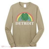 Detroit Shamrock St. Patrick's Day Rainbow Saint Paddy's Long Sleeve Shirt thumb 0