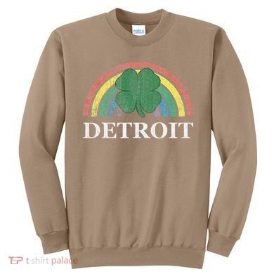 Detroit Shamrock St. Patrick's Day Rainbow Saint Paddy's Sweatshirt