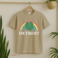Detroit Shamrock St. Patrick's Day Rainbow Saint Paddy's T-Shirt thumb 2