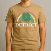 Detroit Shamrock St. Patrick's Day Rainbow Saint Paddy's T-Shirt thumb 3