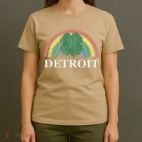 Detroit Shamrock St. Patrick's Day Rainbow Saint Paddy's T-Shirt thumb 4