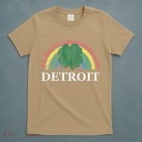 Detroit Shamrock St. Patrick's Day Rainbow Saint Paddy's T-Shirt thumb 5