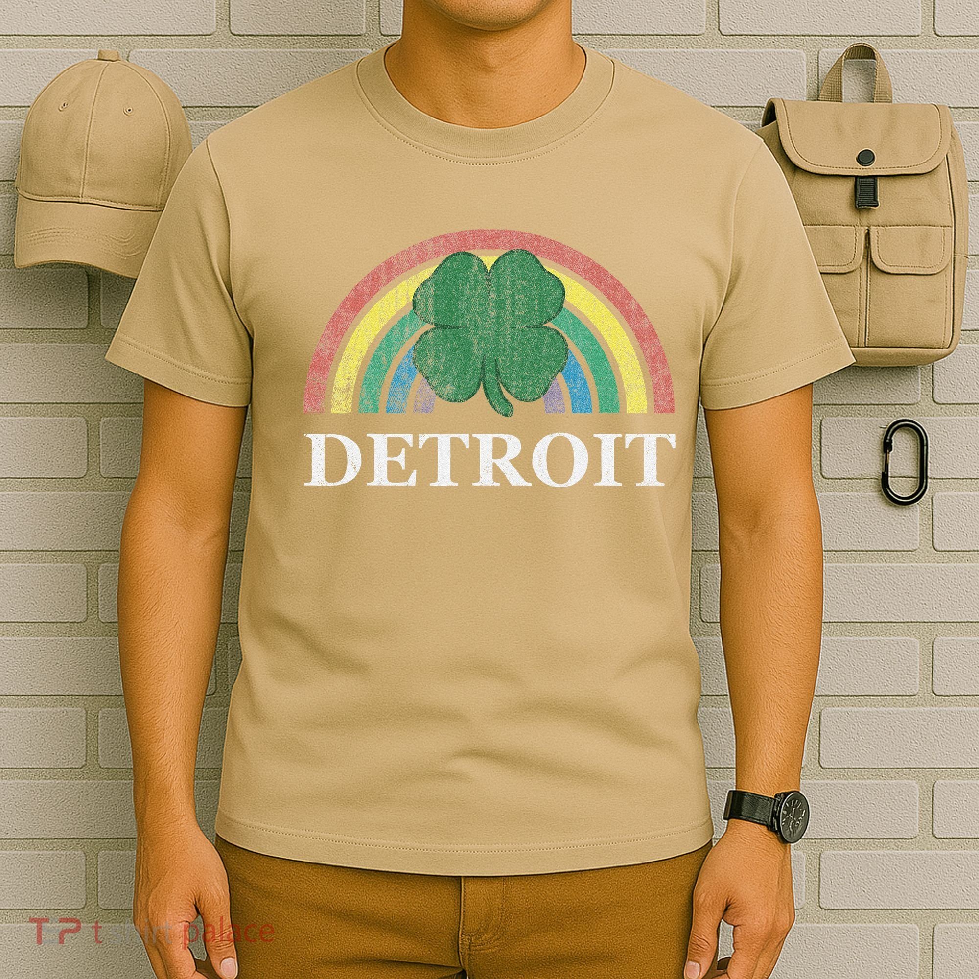 Detroit Shamrock St. Patrick's Day Rainbow Saint Paddy's T-Shirt