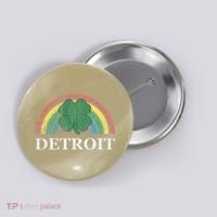 Detroit Shamrock St. Patrick's Day Rainbow Saint Paddy's Button thumb 0