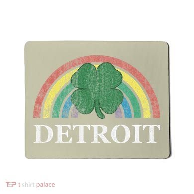 Detroit Shamrock St. Patrick's Day Rainbow Saint Paddy's Mousepad