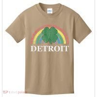 Detroit Shamrock St. Patrick's Day Rainbow Saint Paddy's Kids T-Shirt thumb 0