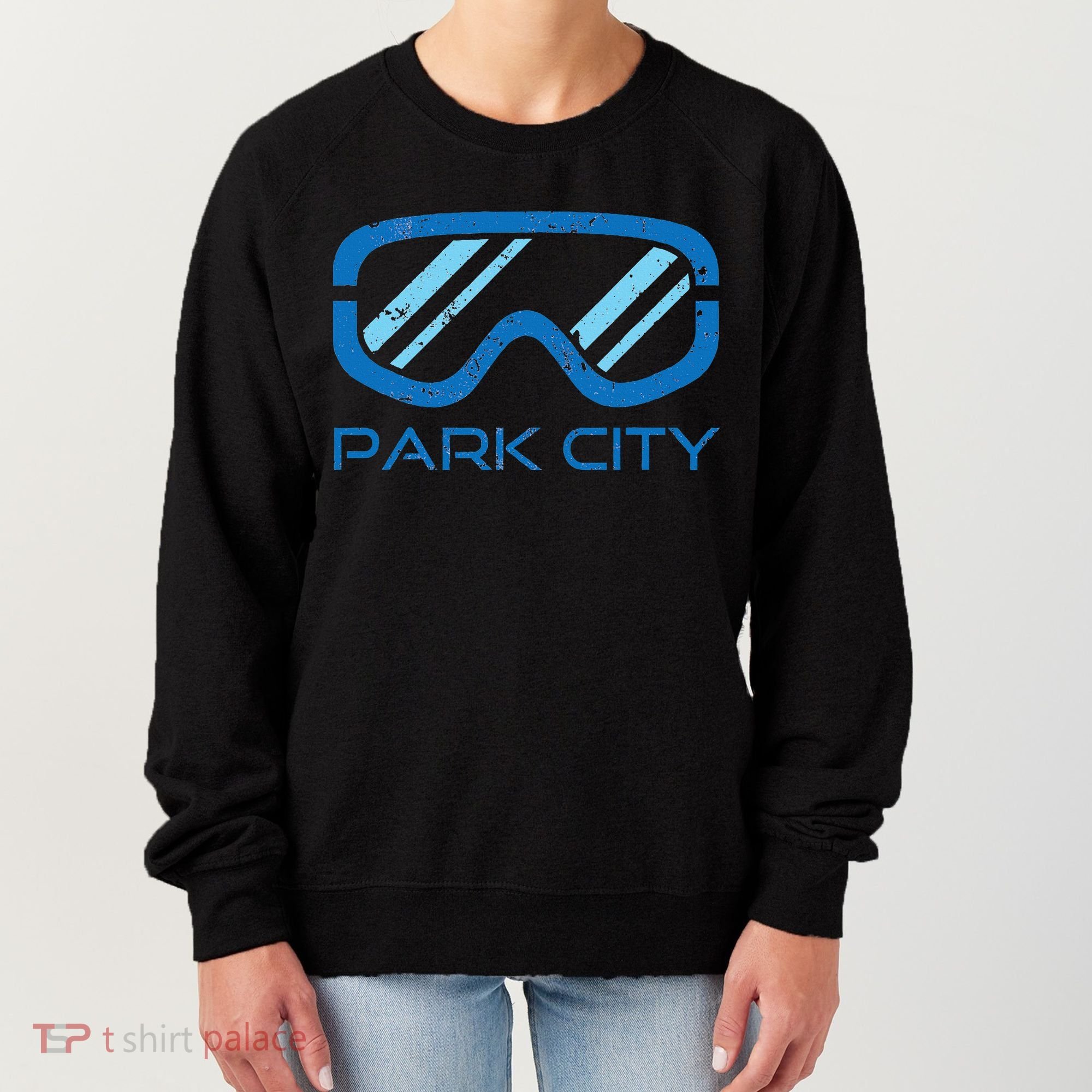 Distressed Ski & Snowboard Goggle Park City Utah Women's Sweatshirt