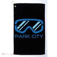 Distressed Ski & Snowboard Goggle Park City Utah Golf Towel thumb 0