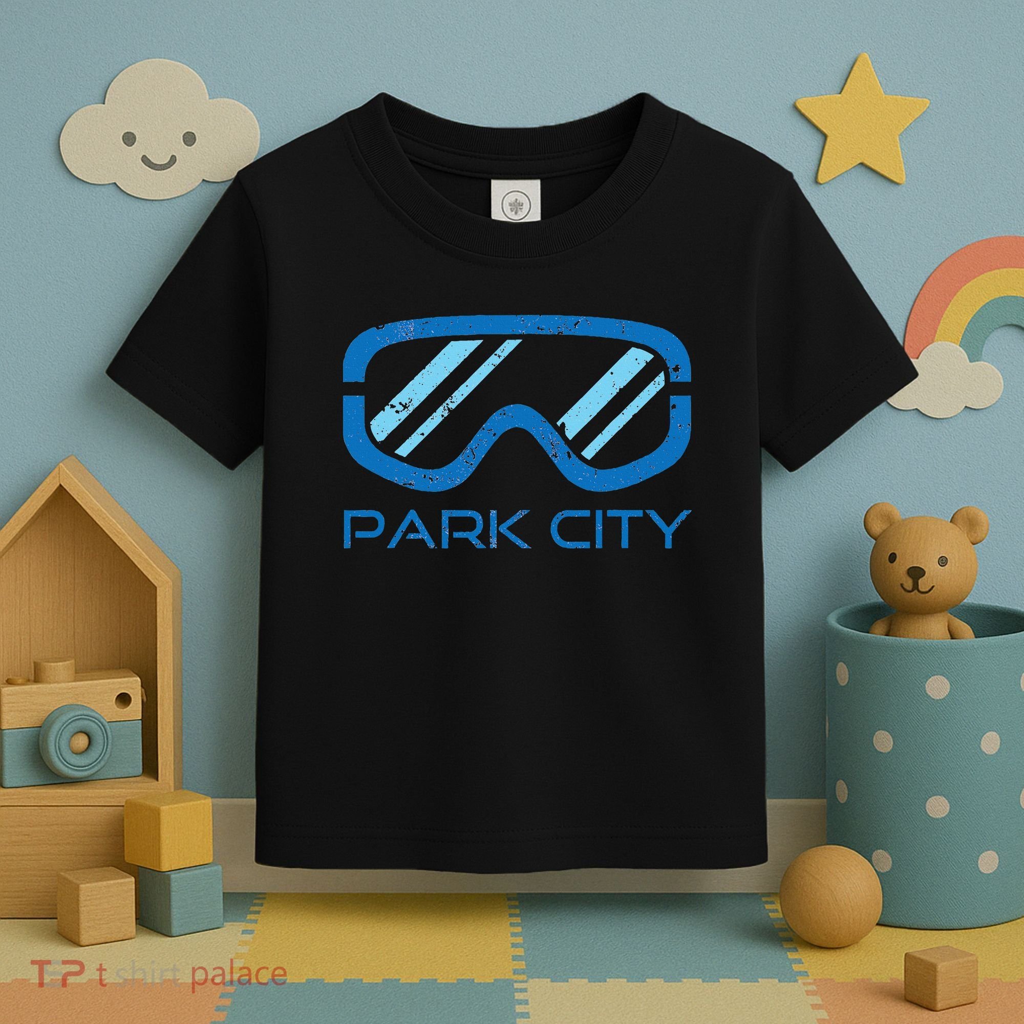 Distressed Ski & Snowboard Goggle Park City Utah Toddler T-Shirt