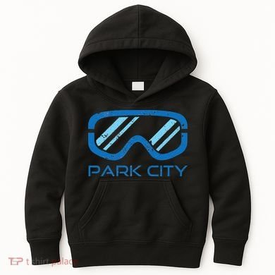 Distressed Ski & Snowboard Goggle Park City Utah Kids Hoodie