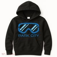 Distressed Ski & Snowboard Goggle Park City Utah Kids Hoodie thumb 0