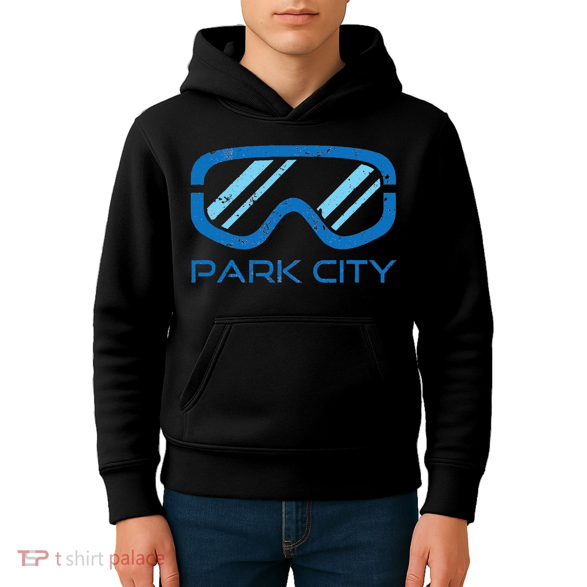 Distressed Ski & Snowboard Goggle Park City Utah Kids Hoodie